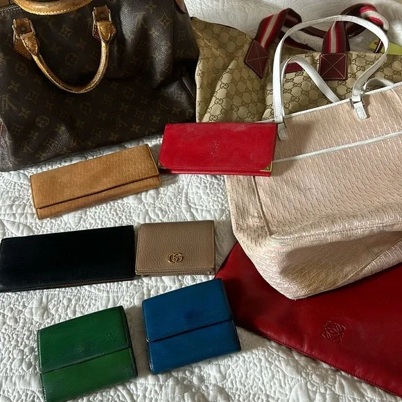 Assorted Louis Vuitton, Gucci, Loewe,MCM, YSL,Christian Dior handbags & wallets - Picture 1 of 16